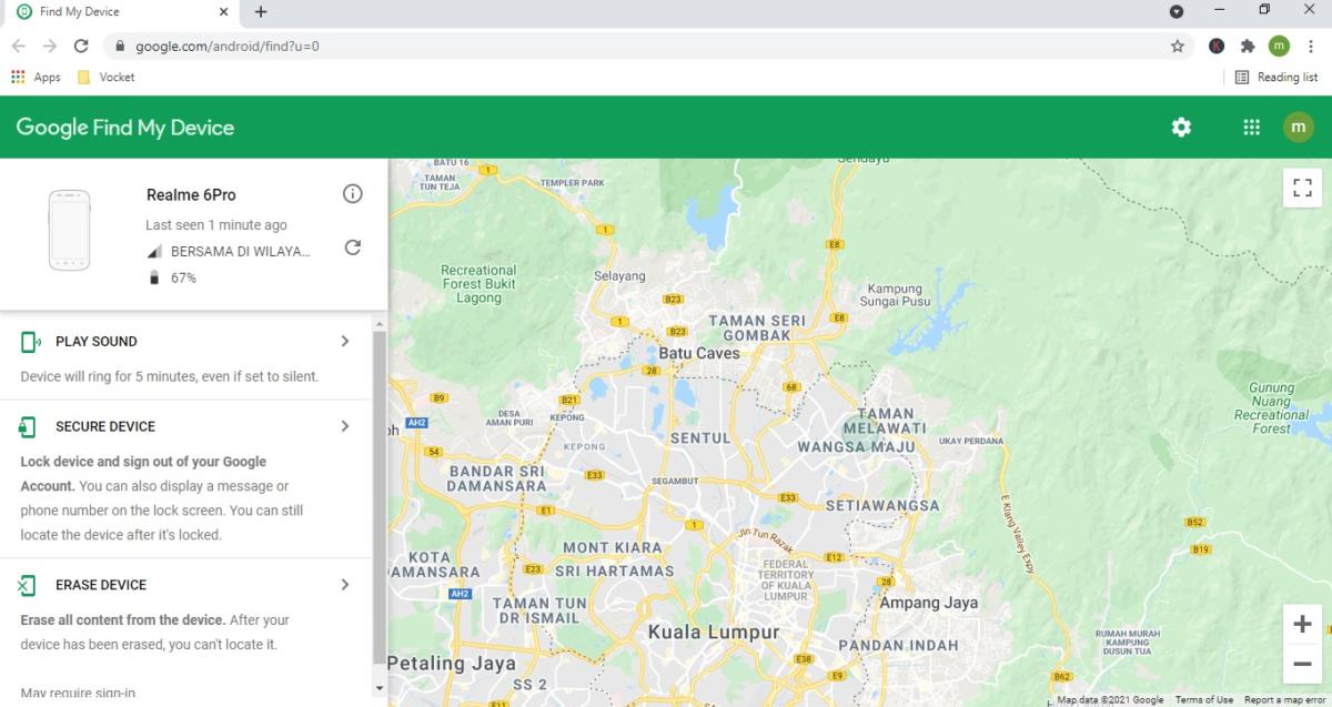 cara kesan telefon hilang
