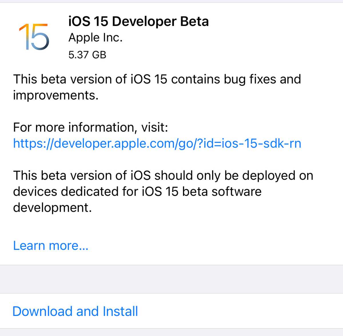 vocket-update-iOS15-developer-beta-3