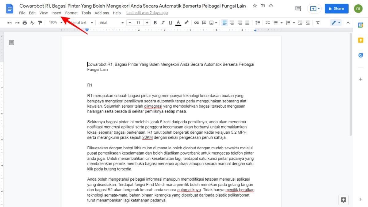 buat watermark dalam Google Docs