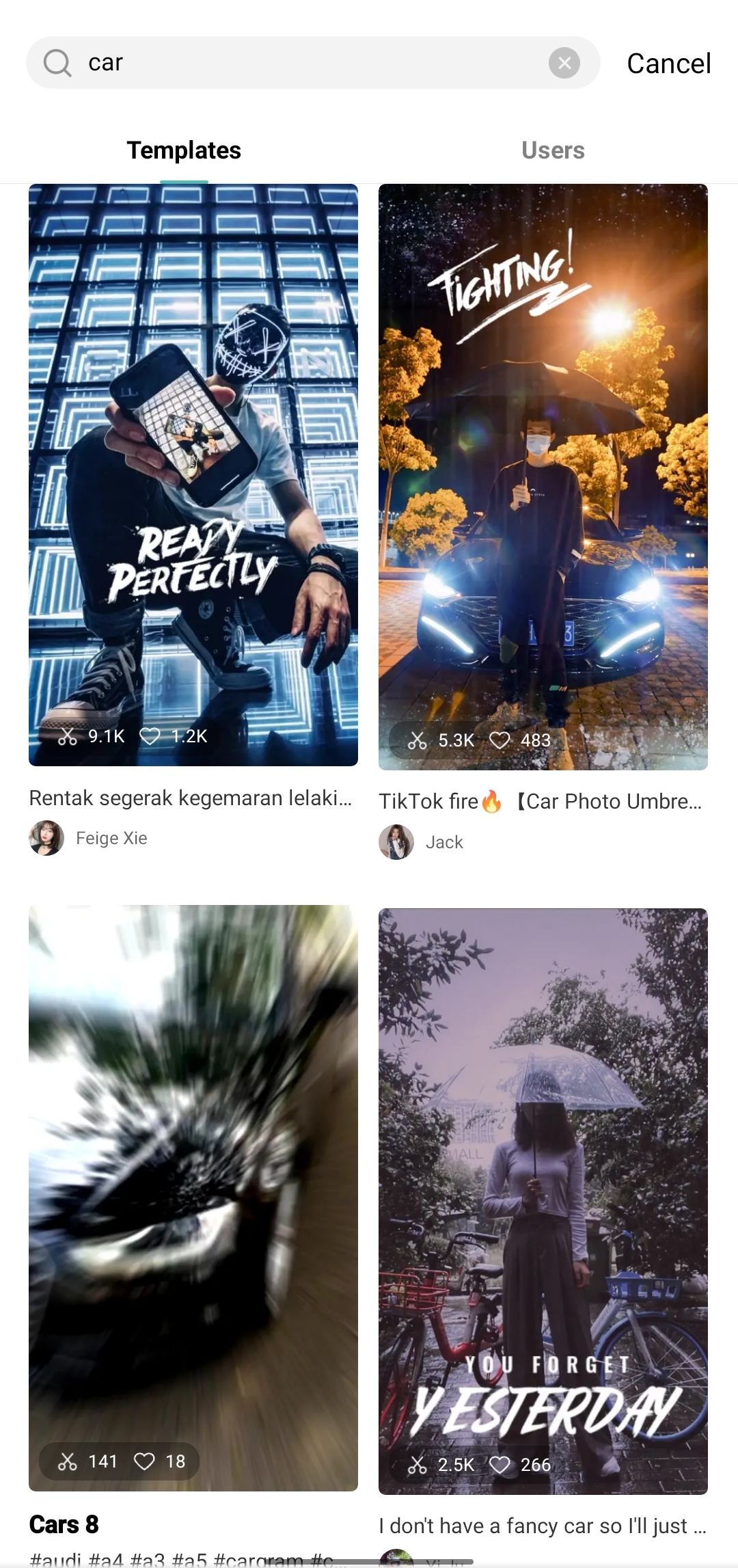 cara guna template capcut