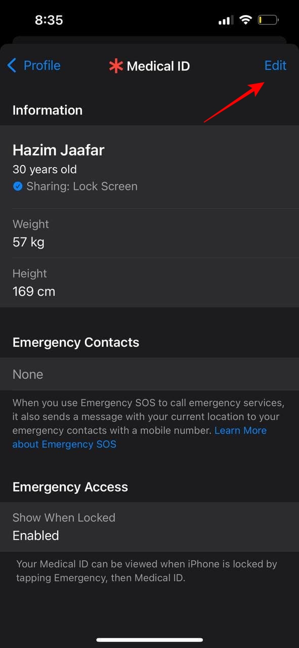 cara menambah emergency contact