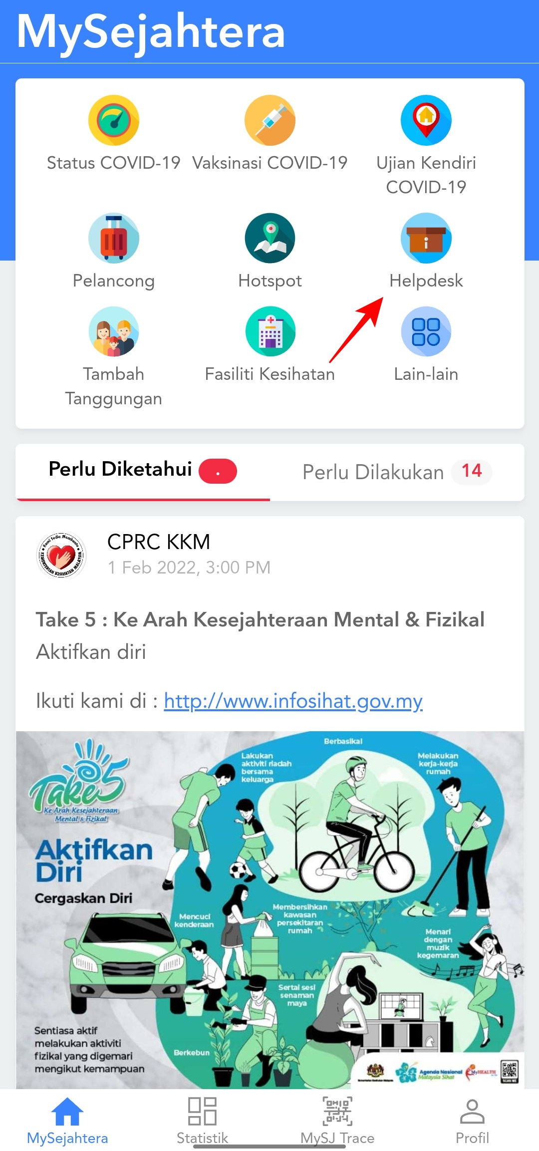 cara tukar alamat mysejahtera